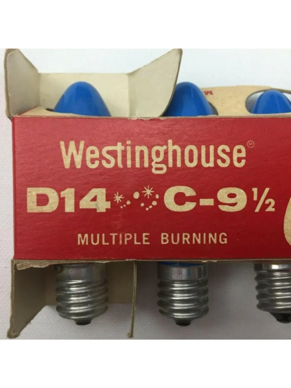 Vintage Westinghouse Christmas Hanukkah Bulbs D14 C-9 1/2 Light Blue Lot of 4
